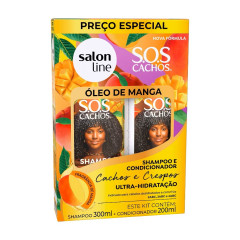 Kit Shampoo 300ml + Condicionador 200ml SOS Cachos Óleo de Manga