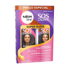 Kit Shampoo 300ml + Condicionador 200ml SOS Cachos Super Óleos
