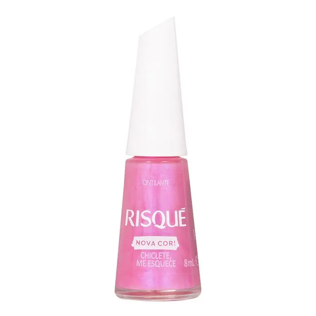 Esmalte Rosa Risqué Chiclete, Me Esquece Cintilante 8ml