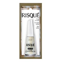 Esmalte Branco Risqué Lá vem Outra Pérola Cintilante 8ml