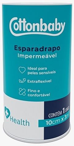 Esparadrapo Health Branco 10cm x 3m