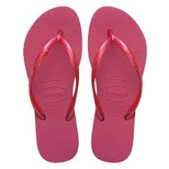 Sandália Havaianas Slim Lisa Rosa Gum/Rosa Gold Metálico 33/34