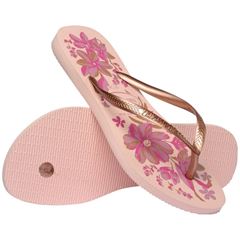 Sandália Havaianas Slim Orgânica Rosa/Dourado 35/36
