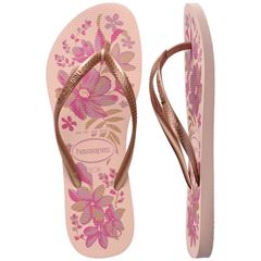 Sandália Havaianas Slim Orgânica Rosa/Dourado 35/36