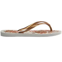 Sandália Havaianas Slim Orgânica Branco/Dourado 35/36