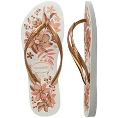 Sandália Havaianas Slim Orgânica Branco/Dourado 35/36