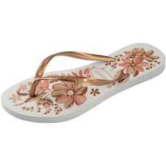 Sandália Havaianas Slim Orgânica Branco/Dourado 35/36