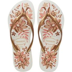 Sandália Havaianas Slim Orgânica Branco/Dourado 39/40