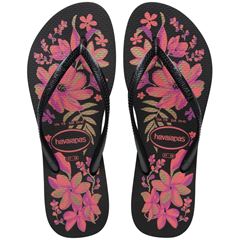 Sandália Havaianas Slim Orgânica Preto/Cinza/Ouro 35/36
