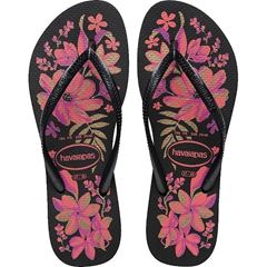 Sandália Havaianas Slim Orgânica Preto/Cinza/Ouro 37/38