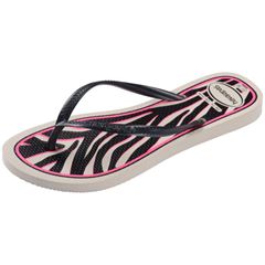 Sandália Havaianas Slim Animals Bege Palha/Cinza Dark Metálico 33/34