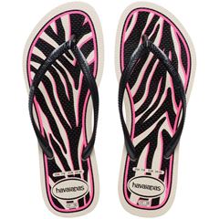 Sandália Havaianas Slim Animals Bege Palha/Cinza Dark Metálico 37/38