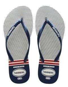 Sandália Havaianas Slim Nautical Branco/Mar/Vermelho 35/36