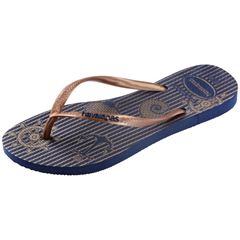 Sandália Havaianas Slim Náutico Marinho/Rosa Gold 33/34
