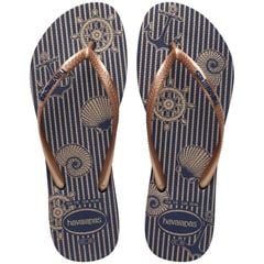 Sandália Havaianas Slim Nautical Mar/Rosa Gold 37/38