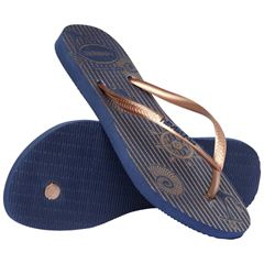 Sandália Havaianas Slim Nautical Mar/Rosa Gold 39/40