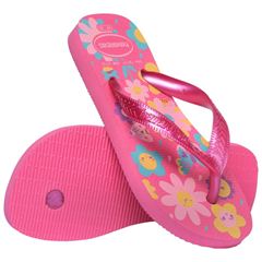 Sandália Havaianas Kids Flores Rosa Flux/Rosa Gum 25/26