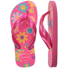 Sandália Havaianas Kids Flores Rosa Flux/Rosa Gum 25/26