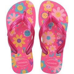 Sandália Havaianas Kids Flores Rosa Flux/Rosa Gum 35/36