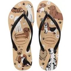 Sandália Havaianas Slim Pets Dour/Preto/Branco 29/30