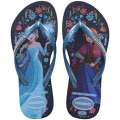 Sandália Havaianas Kids Slim Princesas Azul/Azul Lavanda 31/32