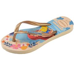 Sandália Havaianas Kids Slim Princesa Bege Palha/Bege Palha 23/24