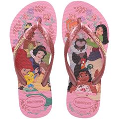 Sandália Havaianas Kids Slim Princesas Rosa/Rosa 27/28