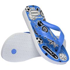 Sandália Havaianas Kids Athletic Branco/Azul 25/26
