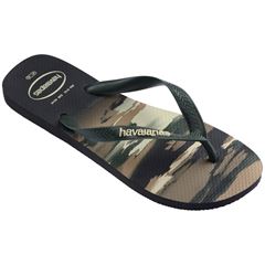 Sandália Havaianas Top Camuflado Preto/Verde Oliva Tamanhos 37/38