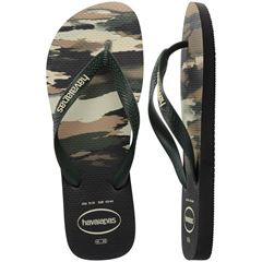 Sandália Havaianas Top Camuflado Preto/Verde Oliva Tamanhos 37/38