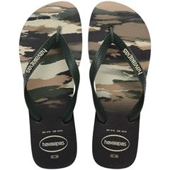 Sandália Havaianas Top Camuflado Preto/Verde Oliva Tamanhos 37/38