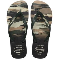 Sandália Havaianas Top Camuflado Preto/Verde Oliva Tamanhos 39/40