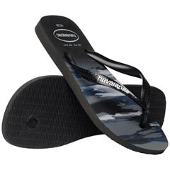 Sandália Havaianas Top Camuflado Preto/Preto/Branco Tamanhos 37/38