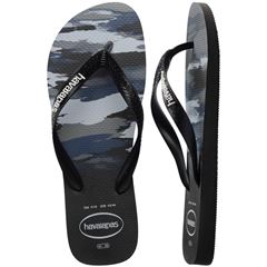 Sandália Havaianas Top Camuflado Preto/Preto/Branco Tamanhos 37/38