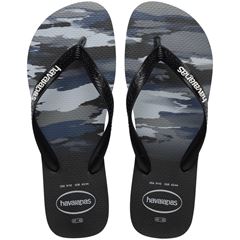 Sandália Havaianas Top Camuflado Preto/Preto/Branco Tamanhos 37/38