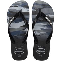 Sandália Havaianas Top Camuflado Preto/Preto/Branco Tamanhos 43/44