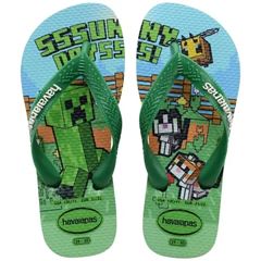 Sandália Havaianas Kids Minecraft Verde Pátria 29/30