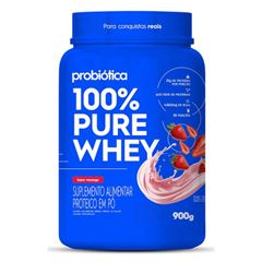 Whey Pure 100% Morango Pote versão 02 Verdadeiro 900g