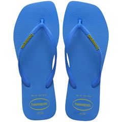 Sandália Havaianas Slim Square Logo Pop Up Azul Brilhante Tamanhos 41/42