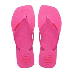 Sandália Havaianas Slim Square Logo Pop Up Rosa Goma Tamanhos 39/40