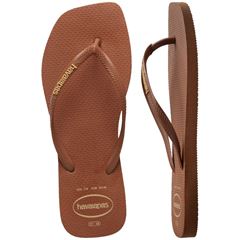 Sandália Havaianas Slim Square Logo Pop Up Ferrugem Tamanhos 39/40