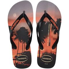 Sandália Havaianas Top Surfer I Cinza Aço/Preto/Laranja Tamanhos 37/38