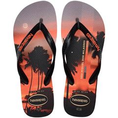 Sandália Havaianas Top Surfer I Cinza Aço/Preto/Laranja Tamanhos 43/44