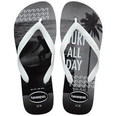 Sandália Havaianas Top Athletic Surf Cinza Aço/Preto/Branco 39/40
