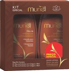 Kit Óleo Corporal Muriel 2 Amêndoas com Colágeno 100ml