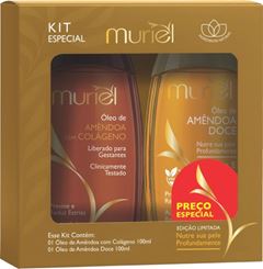 Kit Óleo Corporal Muriel Amêndoas com Colágeno + Amêndoas Doces 100ml