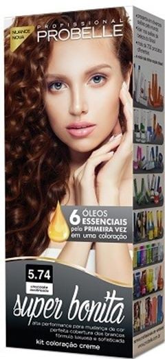 Tintura Kit Probeelle Super Bonita 5.74 Chocolate Acobreado
