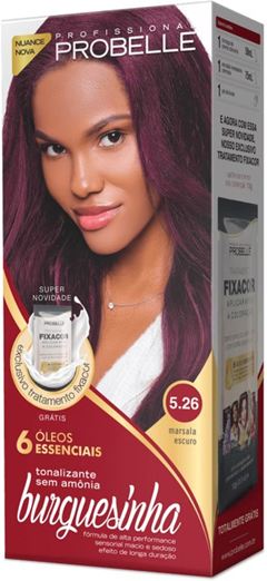 Tintura Kit Probelle Burguesinha Sem Amonia 5.26 Marsala