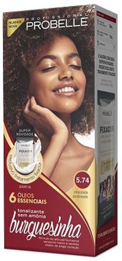 Tintura Kit Probelle Burguesinha Sem Amonia 5.74 Chocolate