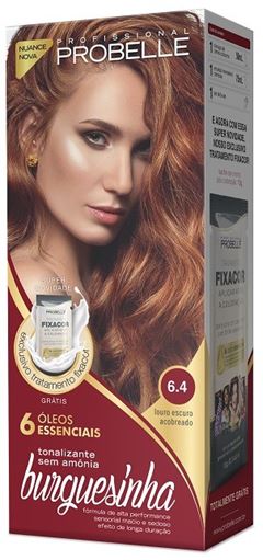 Tintura Kit Probeelle Burgundy Sobre Amarelo 6.4 Louro Escuro